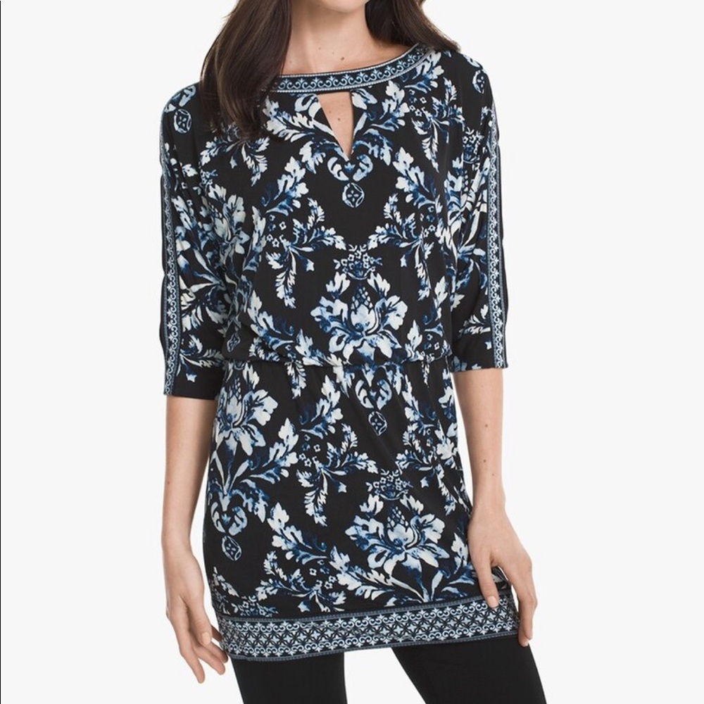 Beautiful WHBM blue floral tunic or dress